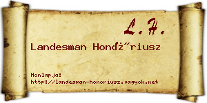 Landesman Honóriusz névjegykártya