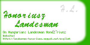 honoriusz landesman business card